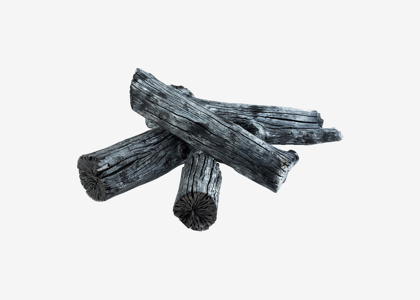 4 Charcoal Sticks On Top Of Each Other